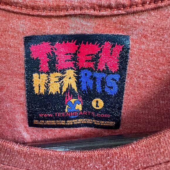 Vintage Y2K Street Punk Frogs Alternative T-Shirt Orange Women Large Men Medium - Picture 5 of 5